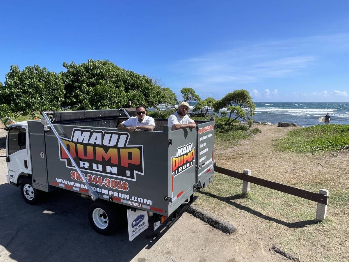 Maui Dump Run employees getting ready to take on another junk removal job